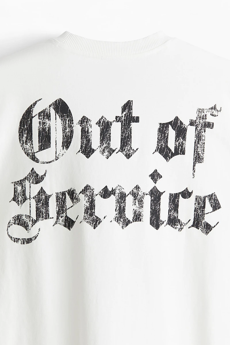 Oversized Fit Vintage-Look Printed T-Shirt
