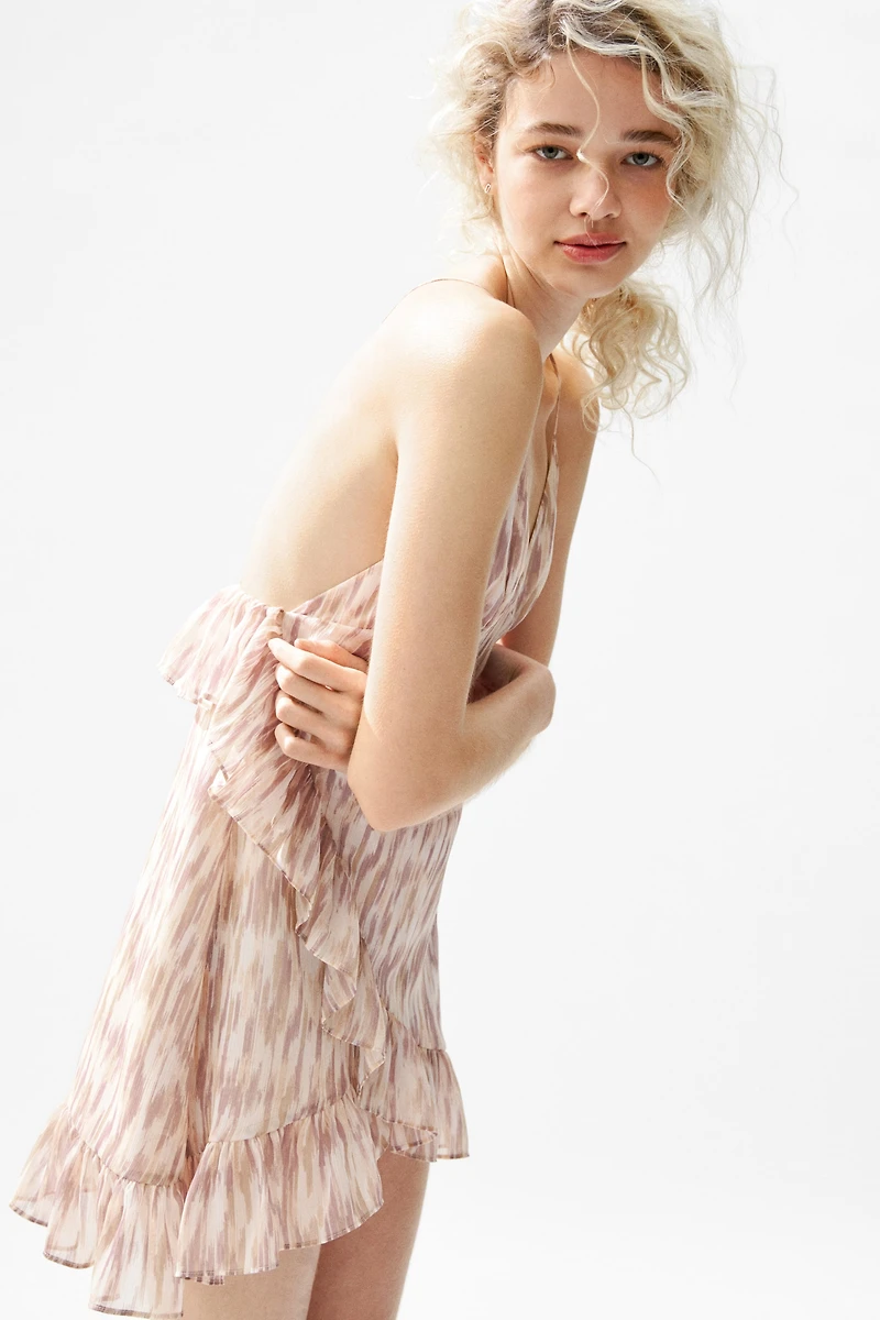 Ruffle-Trimmed Chiffon Dress