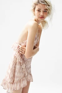 Ruffle-Trimmed Chiffon Dress
