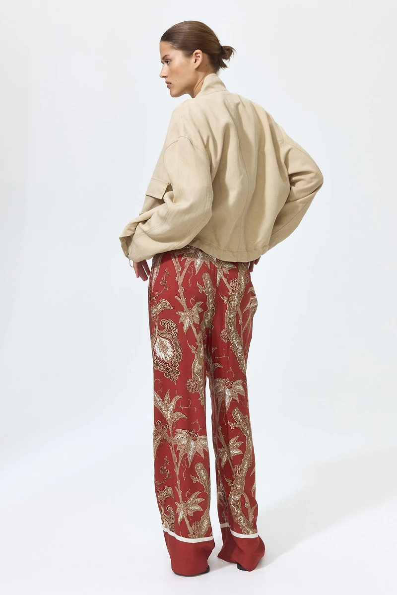 Wide-cut Pull-on Pants