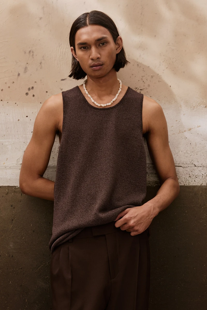 Regular-Fit Sheer Tank Top