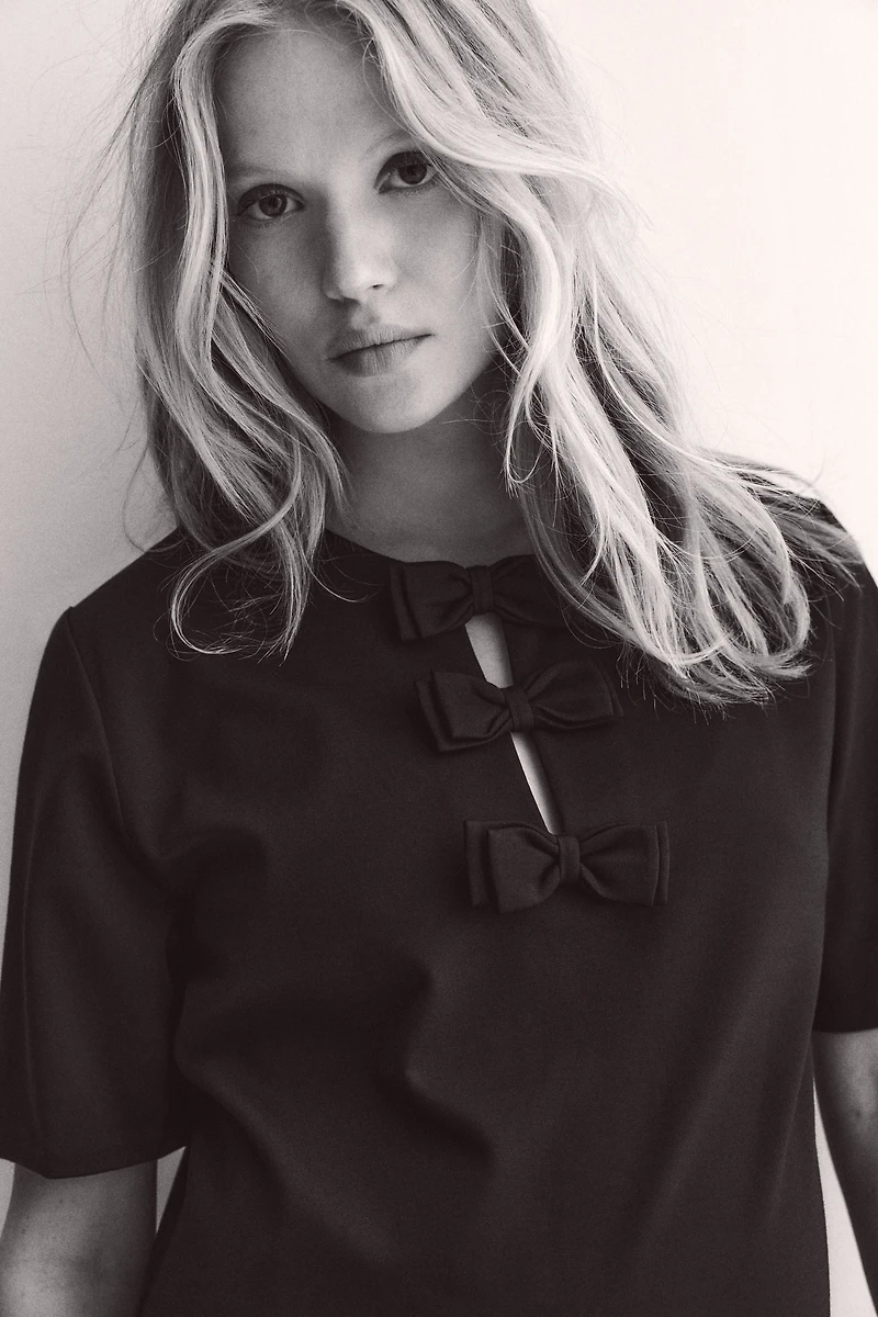 MAMA Bow-Detail Shift Dress