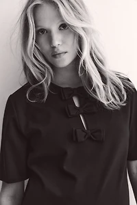 MAMA Bow-Detail Shift Dress