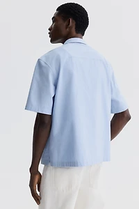 Chemise décontractée en coton, à col cubain