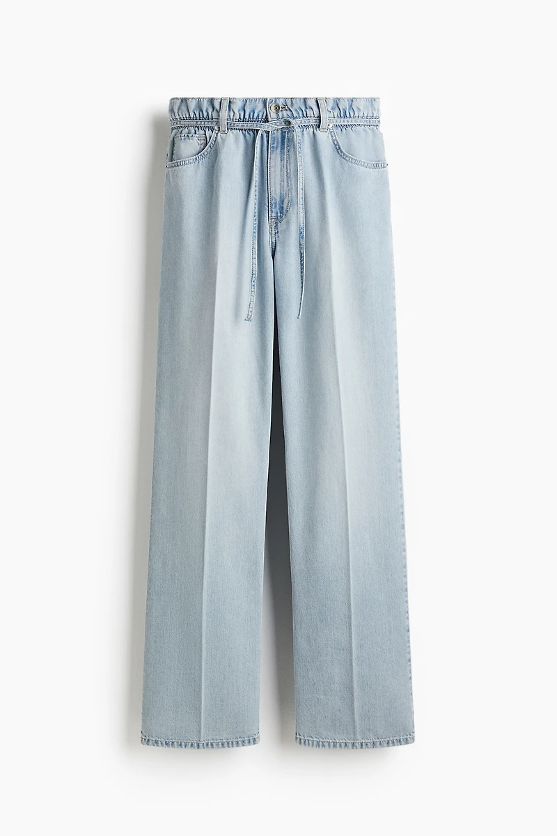 Paper-Bag Jeans with Belt