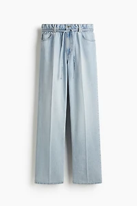 Paper-Bag Jeans with Belt