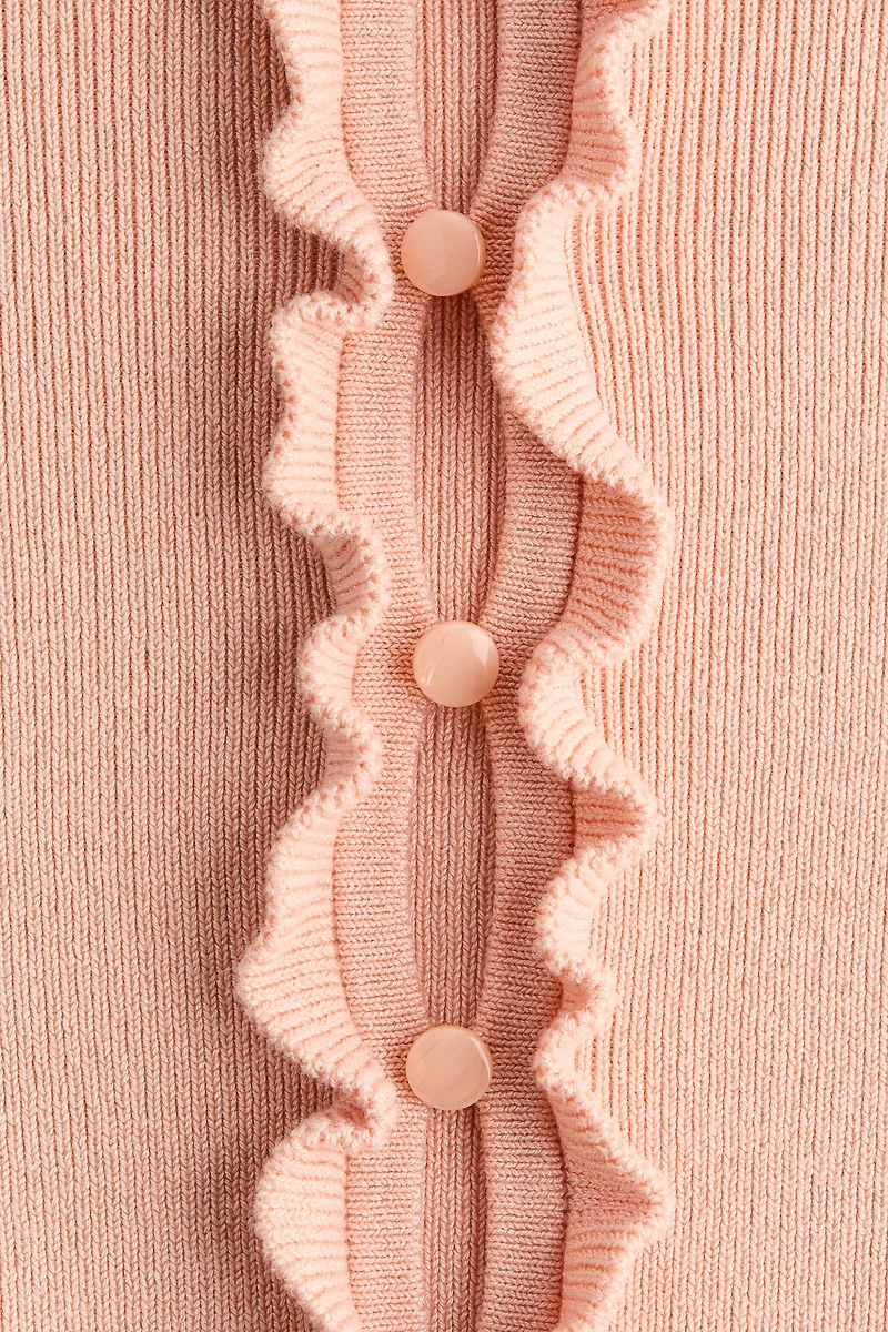Ruffle-Trimmed Cardigan