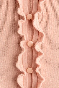 Ruffle-Trimmed Cardigan