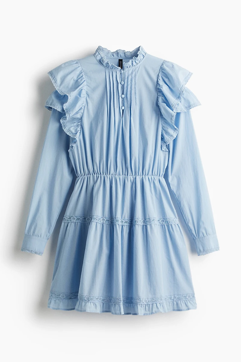 Ruffle-Trimmed Cotton Dress