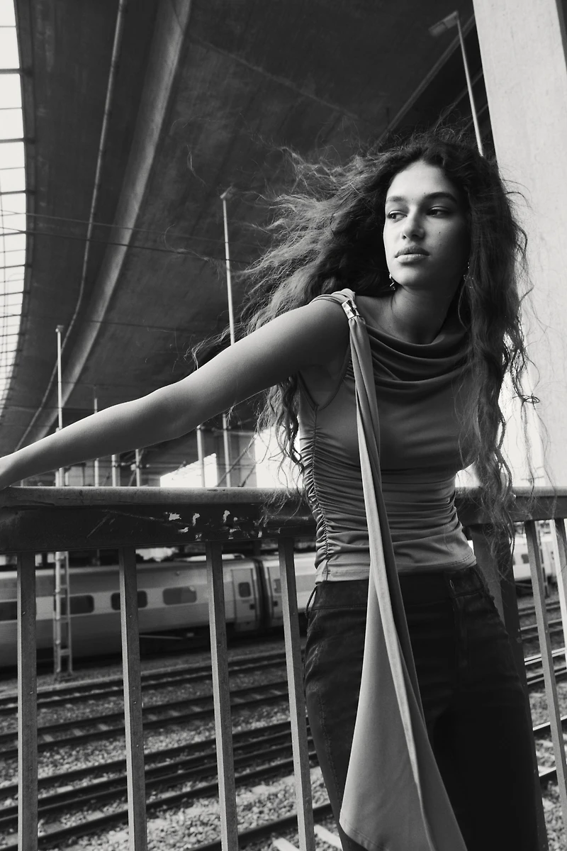 Draped One-Shoulder Top