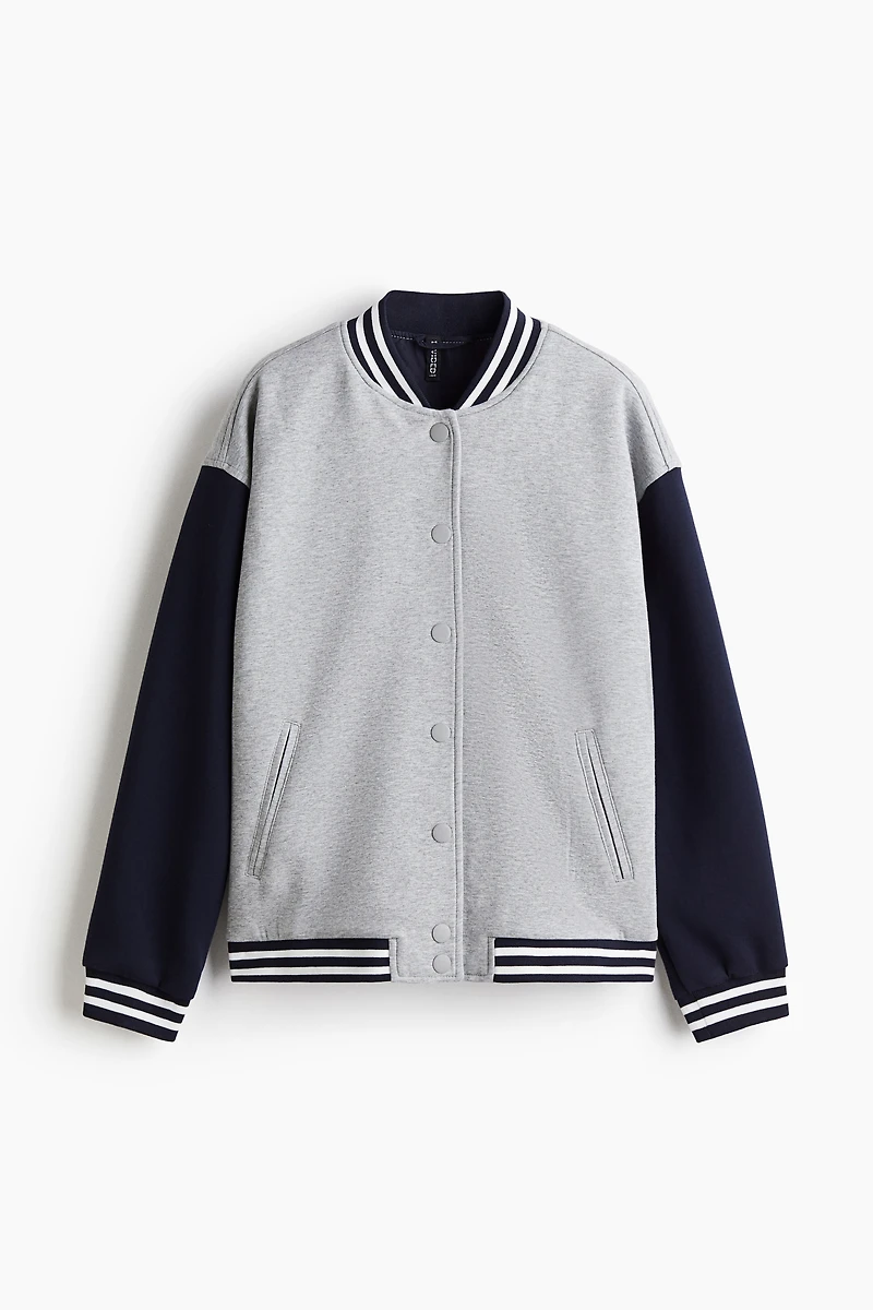 Motif-Detail Baseball Jacket