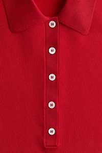 Fine-Knit Polo Shirt
