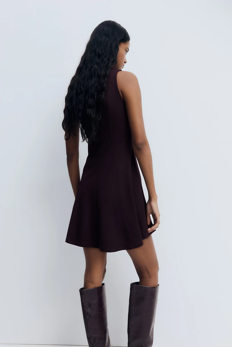 Ponte Dress with Flared Skirt