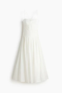 Cotton Dress with Flared Skirt