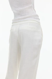 Linen-Blend Dress Pants