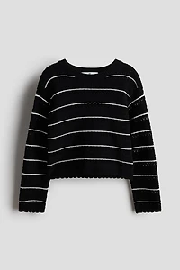 Pointelle-Knit Cotton Sweater