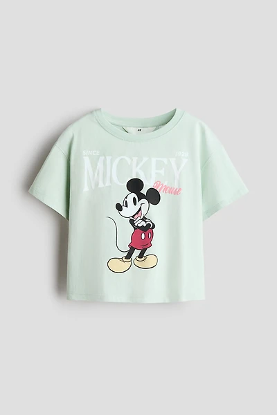 Cotton T-Shirt with Printed Motif