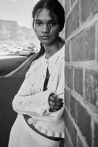 Chandail en tricot pointelle