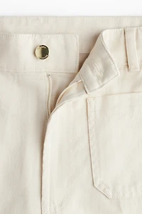 Wide-Leg Twill Pants