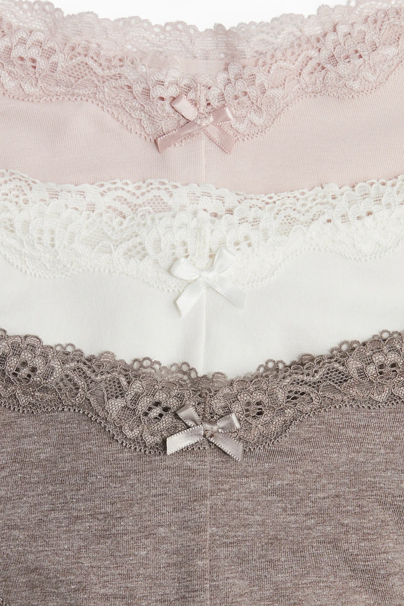 Lot de 5 culottes Hipster en coton avec dentelle