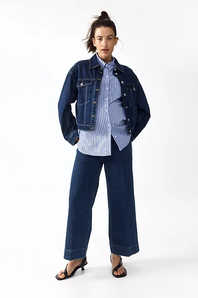 MAMA Jean ample à la cheville taille haute