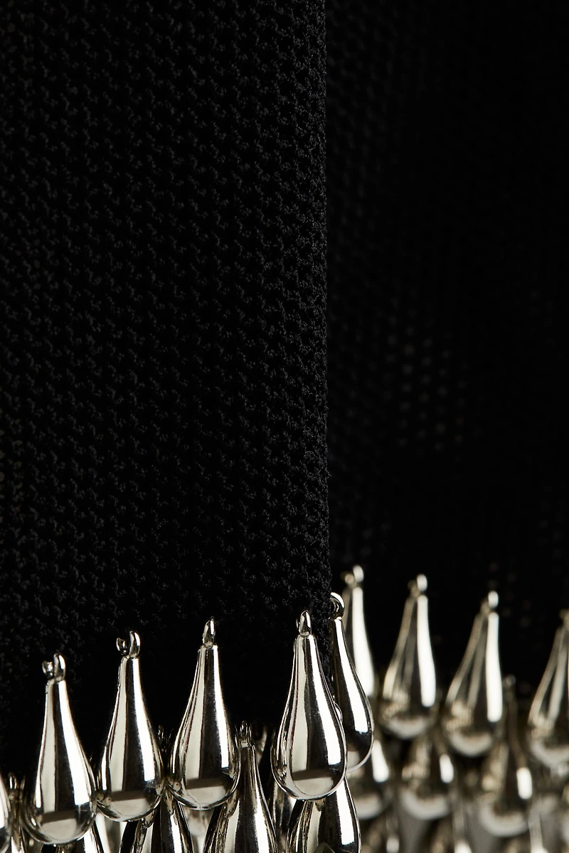 Top filet avec galons de perles fantaisie