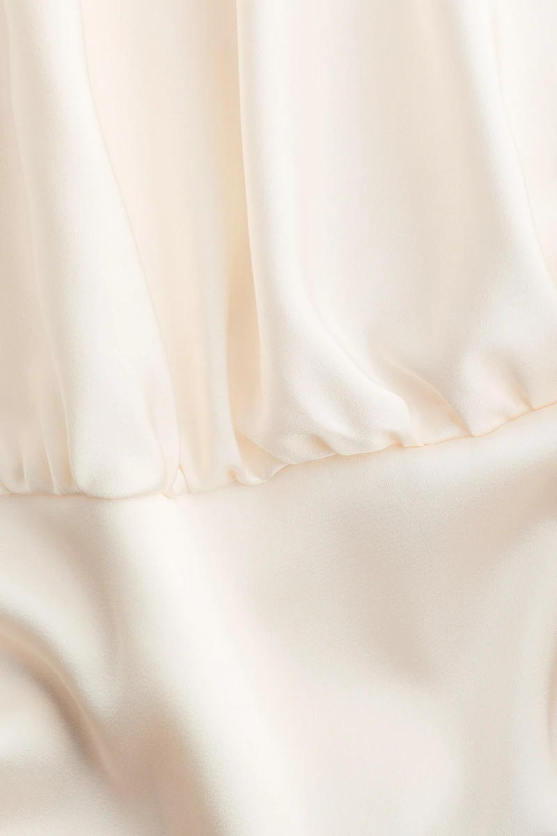 One-Shoulder Satin Blouse