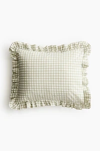 Ruffle-Trimmed Cotton Pillowcase