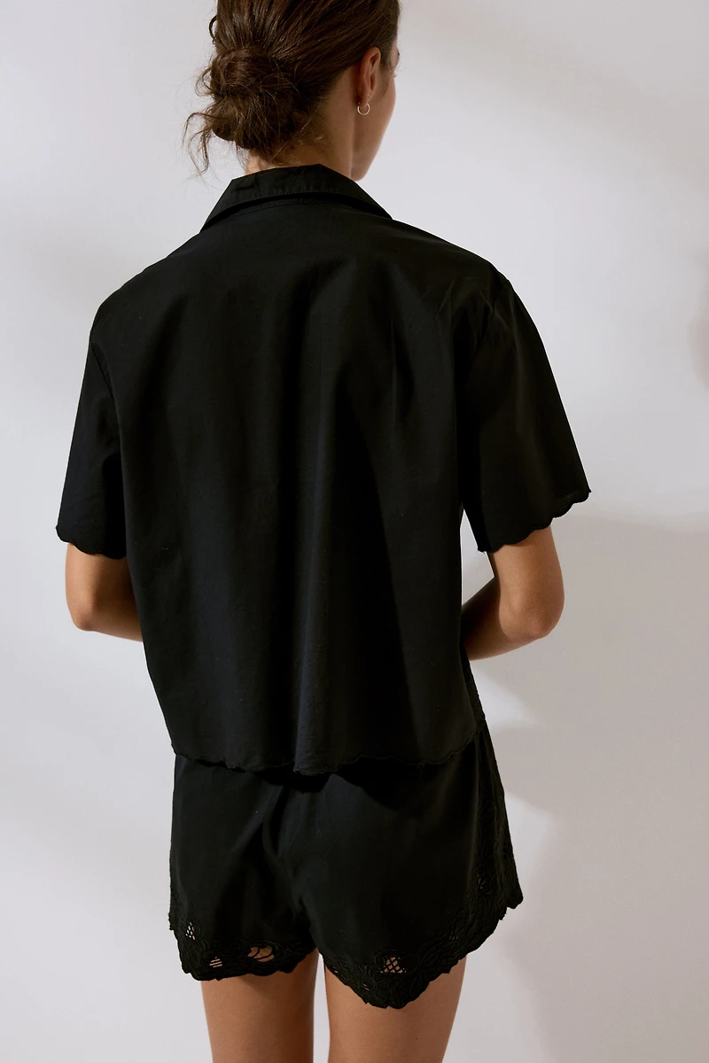 Pajamas with Eyelet Embroidery