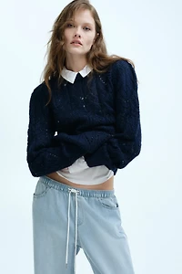 Pointelle-Knit Sweater