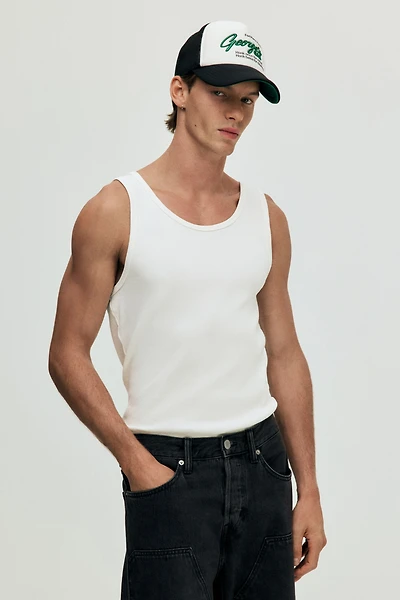 Slim-Fit Ribbed Tank Top