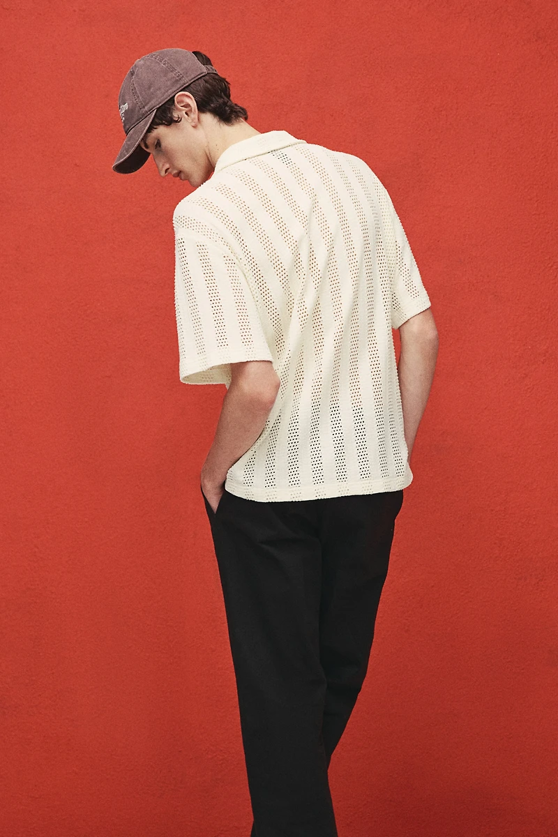 Chemise classique en tricot jacquard