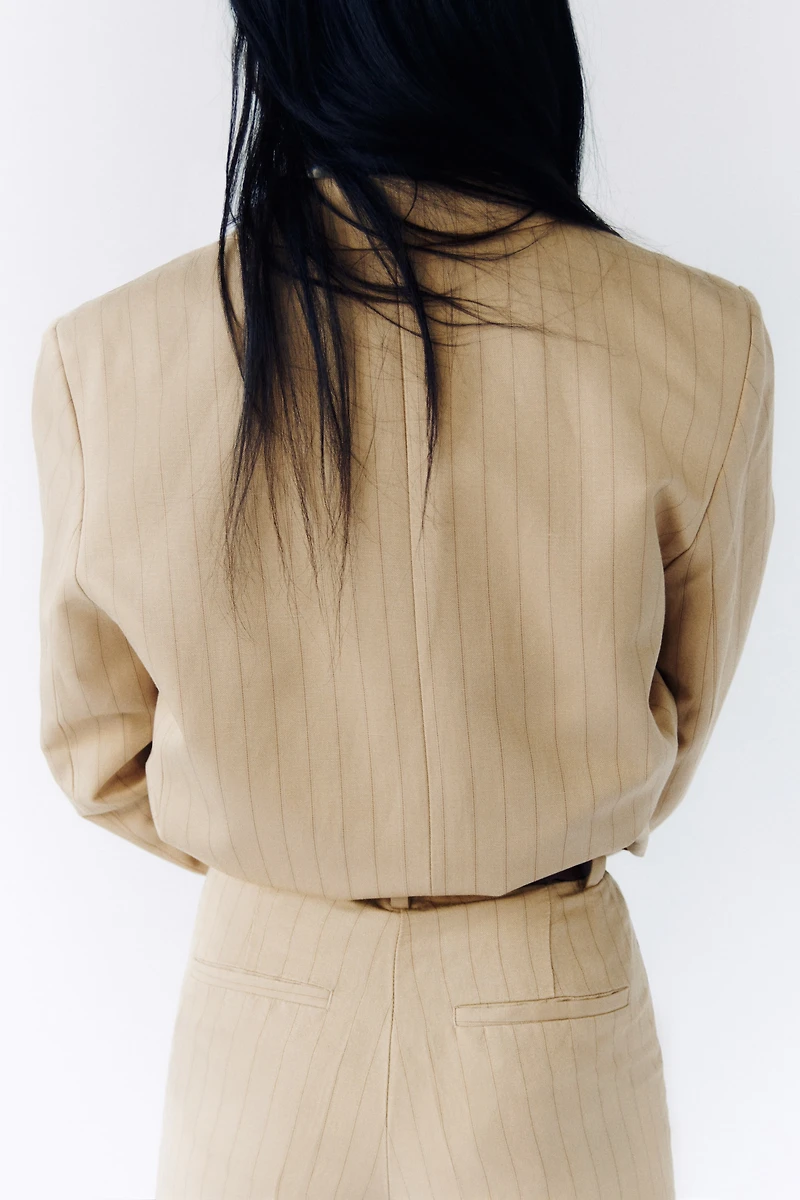 Linen-Blend Dress Pants