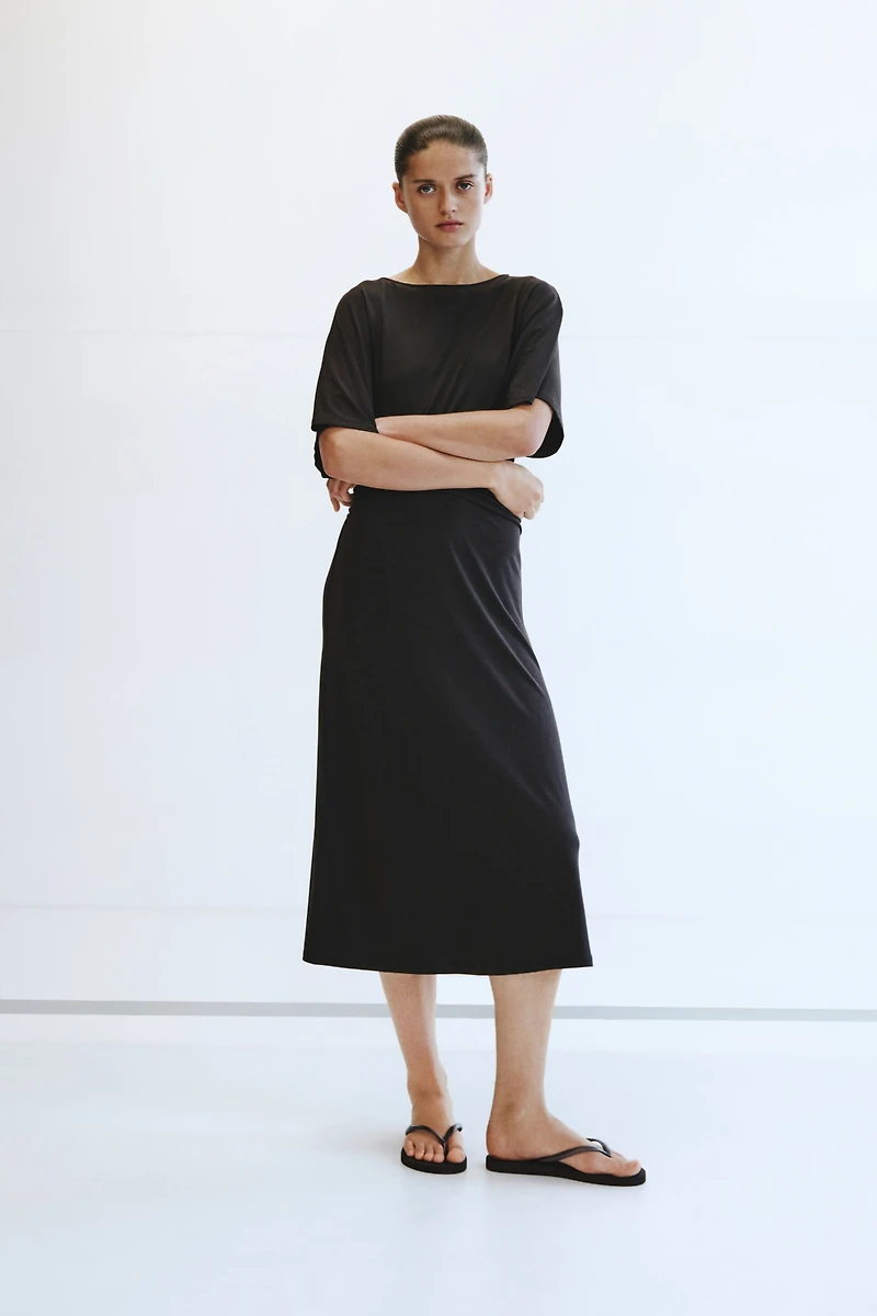 Robe T-shirt drapée
