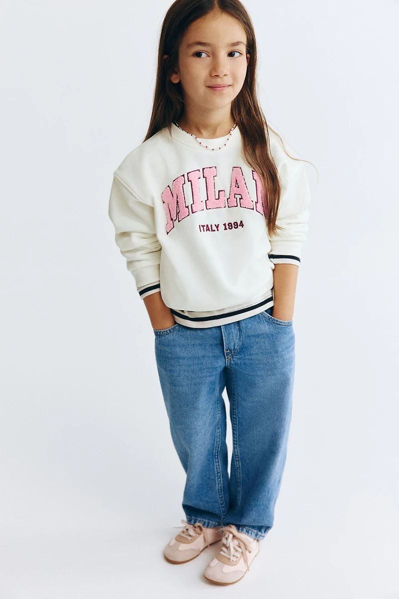 Motif-Detail Brushed-Inside Sweatshirt