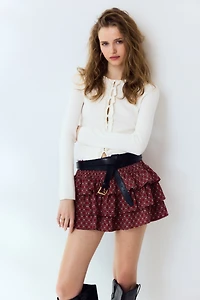 Ruffle-Trimmed Cardigan