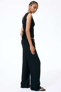 Pantalon à cordon en lin mélangé
