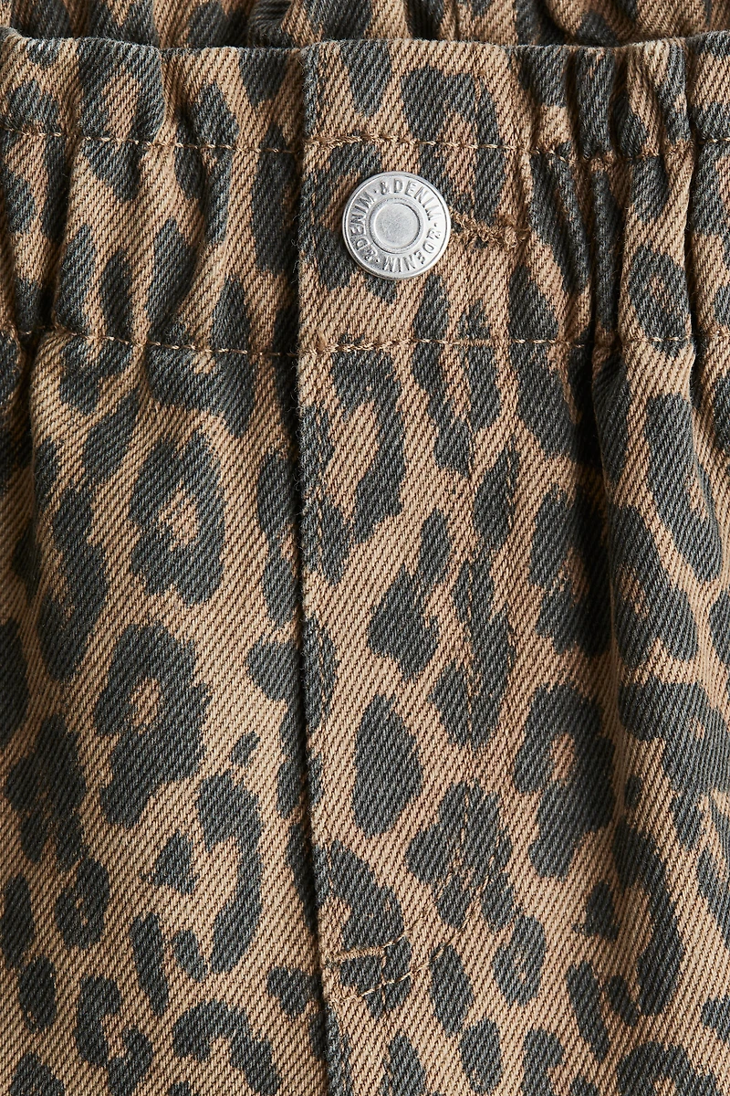 Printed cotton twill shorts