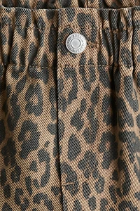 Printed cotton twill shorts