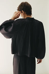 Oversized V-Neck Blouse