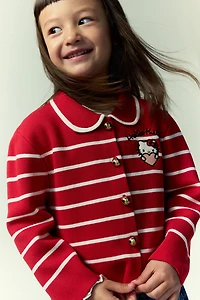 Embroidered-Detail Knit Cardigan