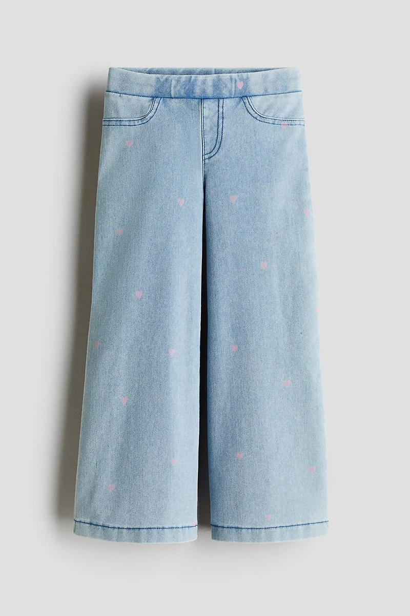Pantalon large façon denim