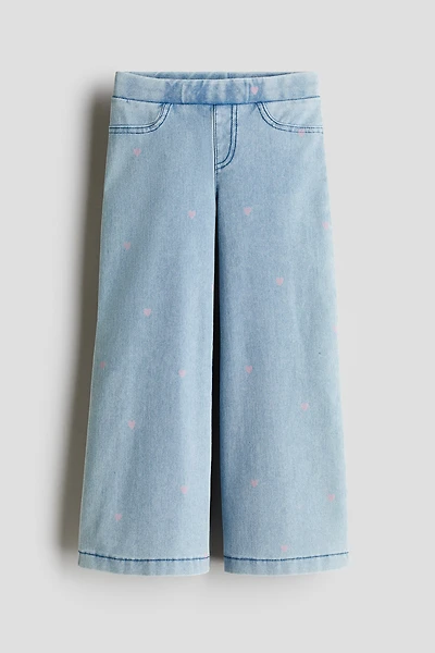 Pantalon large façon denim
