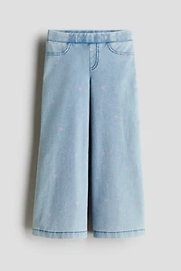 Pantalon large façon denim