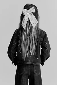 Veste en denim avec détails brodés