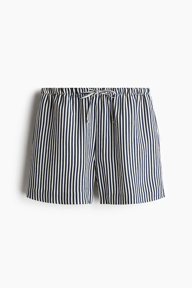 Linen-Blend Drawstring Shorts