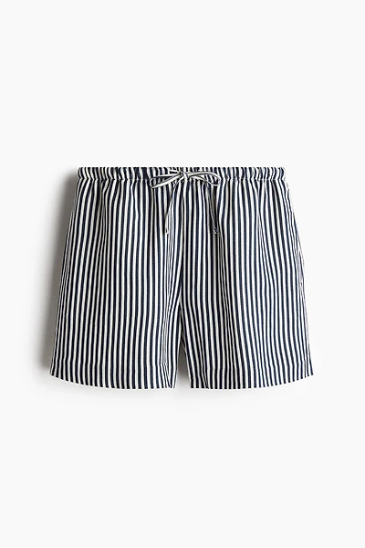 Linen-Blend Drawstring Shorts