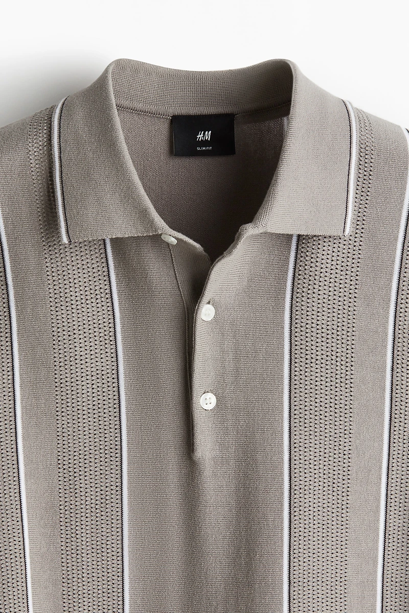 Polo coupe classique en tricot pointelle