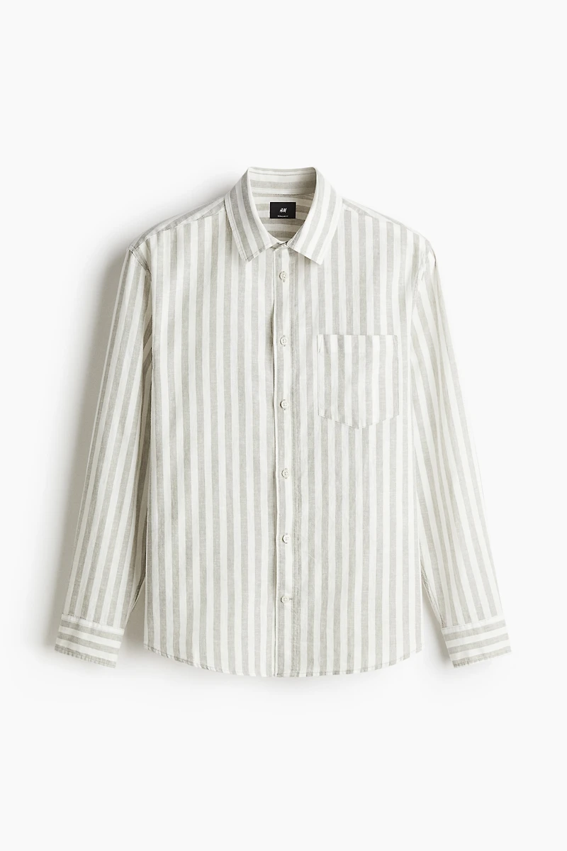 Chemise classique en lin mélangé