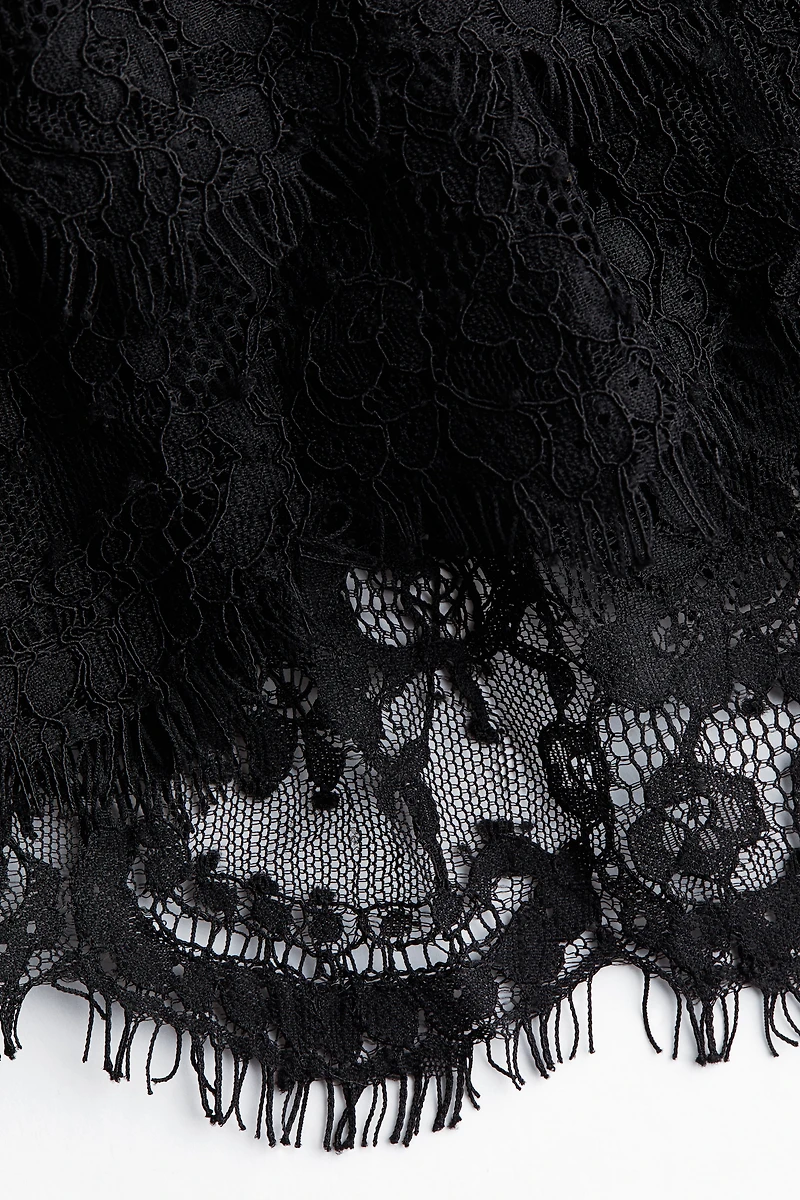 Lace-Trimmed Mini Skirt